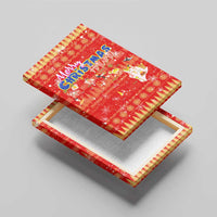 Merry Christmas Hawaii Canvas Wall Art Xmas Travel Map - Polynesian Pride