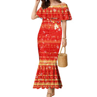 Merry Christmas Hawaii Family Matching Mermaid Dress and Hawaiian Shirt Xmas Travel Map - Polynesian Pride