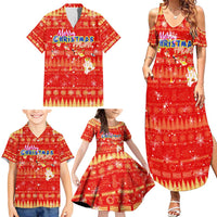Merry Christmas Hawaii Family Matching Summer Maxi Dress and Hawaiian Shirt Xmas Travel Map - Polynesian Pride