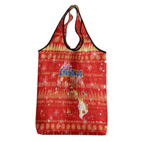 Merry Christmas Hawaii Grocery Bag Xmas Travel Map - Polynesian Pride