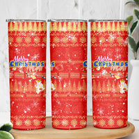 Merry Christmas Hawaii Skinny Tumbler Xmas Travel Map - Polynesian Pride