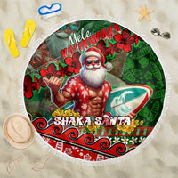Mele Kalikimaka Shaka Santa Beach Blanket Hawaiian Surf Christmas Design with Aloha Spirit - Polynesian Pride