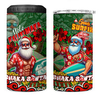 Mele Kalikimaka Shaka Santa 4 in 1 Can Cooler Tumbler Hawaiian Surf Christmas Design with Aloha Spirit - Polynesian Pride