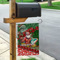 Mele Kalikimaka Shaka Santa Garden Flag Hawaiian Surf Christmas Design with Aloha Spirit - Polynesian Pride