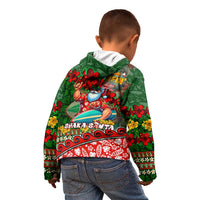 Mele Kalikimaka Shaka Santa Kid Hoodie Hawaiian Surf Christmas Design with Aloha Spirit - Polynesian Pride
