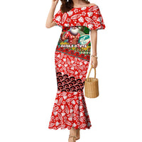 Mele Kalikimaka Shaka Santa Mermaid Dress Hawaiian Surf Christmas Design with Aloha Spirit - Polynesian Pride