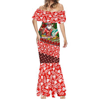 Mele Kalikimaka Shaka Santa Mermaid Dress Hawaiian Surf Christmas Design with Aloha Spirit - Polynesian Pride