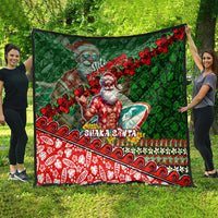 Mele Kalikimaka Shaka Santa Quilt Hawaiian Surf Christmas Design with Aloha Spirit - Polynesian Pride