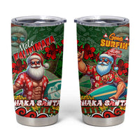 Mele Kalikimaka Shaka Santa Tumbler Cup Hawaiian Surf Christmas Design with Aloha Spirit - Polynesian Pride