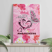 Butterfly Polynesia Breast Cancer Canvas Wall Art Nobody Fights Alone Pink Out Tropical Hibiscus