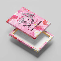 Butterfly Polynesia Breast Cancer Canvas Wall Art Nobody Fights Alone Pink Out Tropical Hibiscus