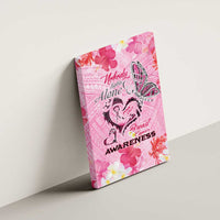 Butterfly Polynesia Breast Cancer Canvas Wall Art Nobody Fights Alone Pink Out Tropical Hibiscus