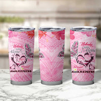 Butterfly Polynesia Breast Cancer Tumbler Cup Nobody Fights Alone Pink Out Tropical Hibiscus
