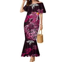 Breast Cancer Mermaid Polynesia Family Matching Mermaid Dress and Hawaiian Shirt Faith Hope Love