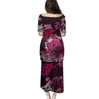 Breast Cancer Mermaid Polynesia Family Matching Puletasi and Hawaiian Shirt Faith Hope Love