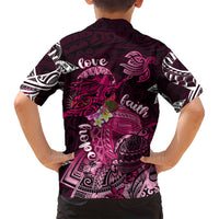 Breast Cancer Mermaid Polynesia Family Matching Summer Maxi Dress and Hawaiian Shirt Faith Hope Love DT02 - Polynesian Pride