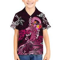 Breast Cancer Mermaid Polynesia Kid Hawaiian Shirt Faith Hope Love