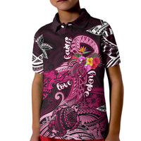 Breast Cancer Mermaid Polynesia Kid Polo Shirt Faith Hope Love