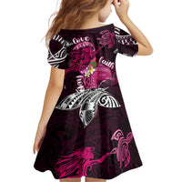 Breast Cancer Mermaid Polynesia Kid Short Sleeve Dress Faith Hope Love