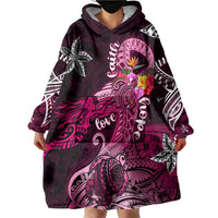 Breast Cancer Mermaid Polynesia Wearable Blanket Hoodie Faith Hope Love