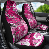 Breast Cancer Awareness Hawaii Car Seat Cover Polynesia Girl Nobody Fights Alone