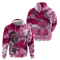 Breast Cancer Awareness Hawaii Hoodie Polynesia Girl Nobody Fights Alone