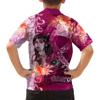Breast Cancer New Zealand Family Matching Tank Maxi Dress and Hawaiian Shirt Maori Aotearoa Girl Pink Out DT02 - Polynesian Pride