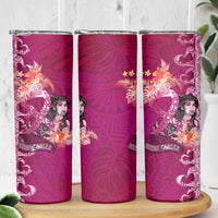 Breast Cancer New Zealand Skinny Tumbler Maori Aotearoa Girl Pink Out