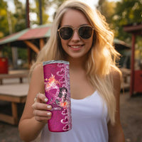 Breast Cancer New Zealand Skinny Tumbler Maori Aotearoa Girl Pink Out