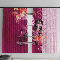 Breast Cancer New Zealand Window Curtain Maori Aotearoa Girl Pink Out
