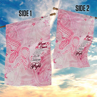 Breast Cancer Awareness Month Garden Flag Butterfly Polynesia Watercolor Pink