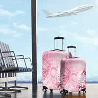 Breast Cancer Awareness Month Luggage Cover Butterfly Polynesia Watercolor Pink