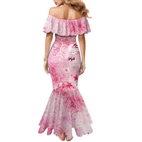 Breast Cancer Awareness Month Mermaid Dress Butterfly Polynesia Watercolor Pink