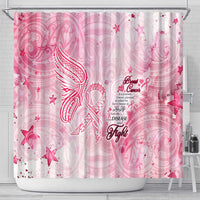Breast Cancer Awareness Month Shower Curtain Butterfly Polynesia Watercolor Pink