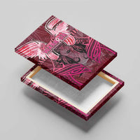 Breast Cancer Warrior Canvas Wall Art Angel Wings Polynesian Pattern