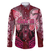 Breast Cancer Warrior Family Matching Mermaid Dress and Hawaiian Shirt Angel Wings Polynesian Pattern