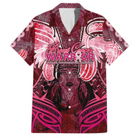 Breast Cancer Warrior Family Matching Off The Shoulder Long Sleeve Dress and Hawaiian Shirt Angel Wings Polynesian Pattern