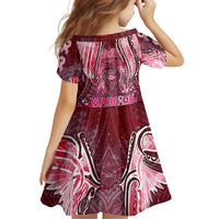 Breast Cancer Warrior Family Matching Summer Maxi Dress and Hawaiian Shirt Angel Wings Polynesian Pattern
