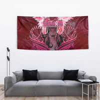 Breast Cancer Warrior Tapestry Angel Wings Polynesian Pattern