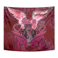 Breast Cancer Warrior Tapestry Angel Wings Polynesian Pattern