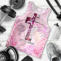Breast Cancer Polynesian Men Tank Top I Can Do All Things Through Christ