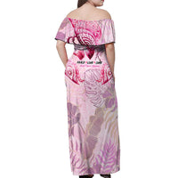 Breast Cancer Polynesian Off Shoulder Maxi Dress I Can Do All Things Through Christ