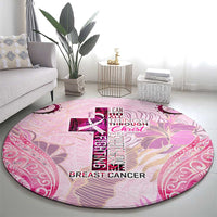 Breast Cancer Polynesian Round Carpet I Can Do All Things Through Christ DT02 - Polynesian Pride