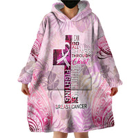 Breast Cancer Polynesian Wearable Blanket Hoodie I Can Do All Things Through Christ