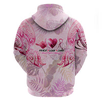 Breast Cancer Polynesian Zip Hoodie I Can Do All Things Through Christ