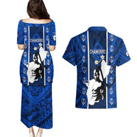 Guam Chamorro Warrior Couples Matching Puletasi Dress and Hawaiian Shirt Traditional Tribal Patterns DT02 - Polynesian Pride