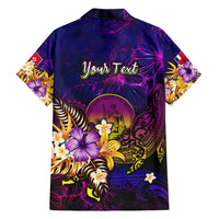 Wallis and Futuna Family Matching Short Sleeve Bodycon Dress and Hawaiian Shirt Whale Hibiscus Polynesian