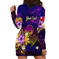 Wallis and Futuna Hoodie Dress Whale Hibiscus Polynesian