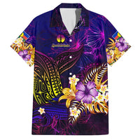 New Caledonia Family Matching Off Shoulder Short Dress and Hawaiian Shirt Whale Hibiscus Polynesian