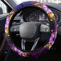 New Caledonia Steering Wheel Cover Whale Hibiscus Polynesian